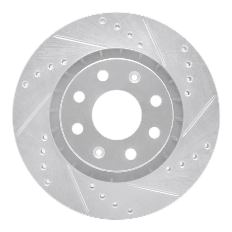Chevrolet AVEO Brake Rotor (1) - Front Right - R1 Concepts - Drilled & Slotted - Silver - `04-`17